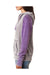 J America JA8926 Womens Zen Burnout Fleece Hooded Sweatshirt Hoodie Grey/Berry Purple Side