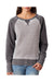 J America JA8927 Womens Zen Burnout Crewneck Sweatshirt Grey/Dark Grey Front
