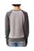 J America JA8927 Womens Zen Burnout Crewneck Sweatshirt Grey/Dark Grey Back