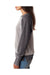 J America JA8927 Womens Zen Burnout Crewneck Sweatshirt Grey/Dark Grey Side