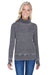 J America JA8930 Womens Zen Burnout Fleece Cowl Neck Sweatshirt Smoke Grey Front