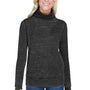 J America Womens Zen Burnout Fleece Cowl Neck Sweatshirt - Twisted Black