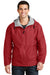 Port Authority JP56 Mens Team Wind & Water Resistant Full Zip Hooded Jacket Red Front