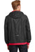 Sport-Tek JST53 Mens Wind & Water Resistant Full Zip Hooded Jacket Black/Red Back