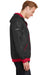 Sport-Tek JST53 Mens Wind & Water Resistant Full Zip Hooded Jacket Black/Red Side