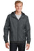 Sport-Tek JST53 Mens Wind & Water Resistant Full Zip Hooded Jacket Graphite Grey Front