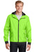 Sport-Tek JST53 Mens Wind & Water Resistant Full Zip Hooded Jacket Lime Green Front
