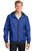Sport-Tek JST53 Mens Wind & Water Resistant Full Zip Hooded Jacket Royal Blue Front