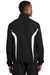 Sport-Tek JST60 Mens Water Resistant Full Zip Jacket Black/White Back