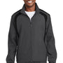 Sport-Tek Mens Water Resistant Full Zip Jacket - Graphite Grey/Black