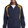 Sport-Tek Mens Water Resistant Full Zip Jacket - True Navy Blue/Gold