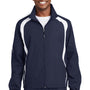 Sport-Tek Mens Water Resistant Full Zip Jacket - True Navy Blue/White