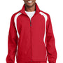 Sport-Tek Mens Water Resistant Full Zip Jacket - True Red/White