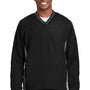 Sport-Tek Mens Water Resistant V-Neck Jacket - Black/Graphite Grey
