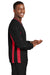 Sport-Tek JST62 Mens Wind & Water Resistant V-Neck Jacket Black/Red Side