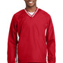 Sport-Tek Mens Water Resistant V-Neck Jacket - True Red/White