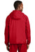 Sport-Tek JST63 Mens 1/4 Zip Hooded Jacket Red Back
