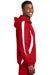 Sport-Tek JST63 Mens 1/4 Zip Hooded Jacket Red Side