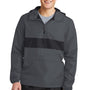 Sport-Tek Mens Hooded 1/4 Zip Jacket - Graphite Grey/Black