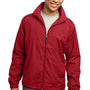 Sport-Tek Mens Water Resistant Full Zip Wind Jacket - True Red