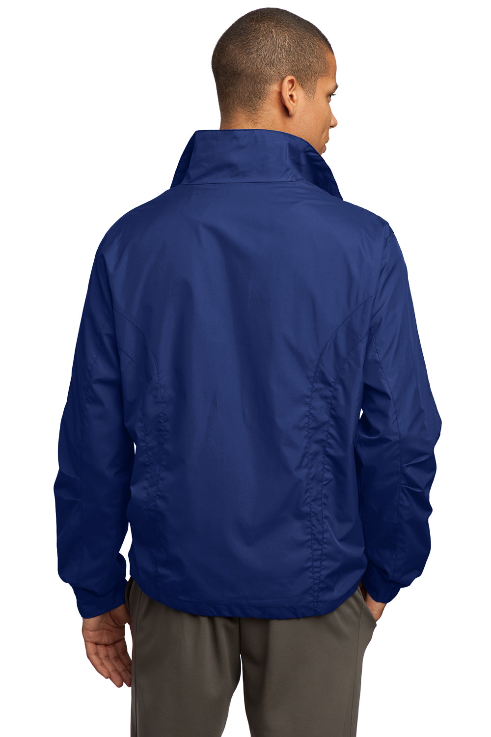 Sport-Tek JST70 Mens Water Resistant Full Zip Wind Jacket Royal Blue Back
