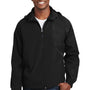 Sport-Tek Mens Water Resistant Full Zip Hooded Jacket - Black