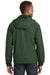 Sport-Tek JST73 Mens Water Resistant Full Zip Hooded Jacket Forest Green Back