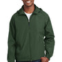 Sport-Tek Mens Water Resistant Full Zip Hooded Jacket - Forest Green