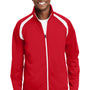 Sport-Tek Mens Full Zip Track Jacket - True Red/White