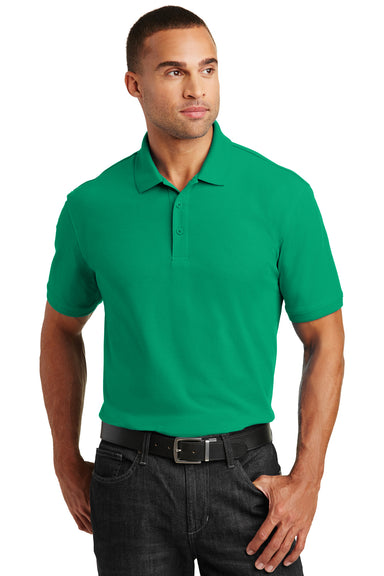 Port Authority K100 Mens Core Classic Short Sleeve Polo Shirt Kelly Green Front