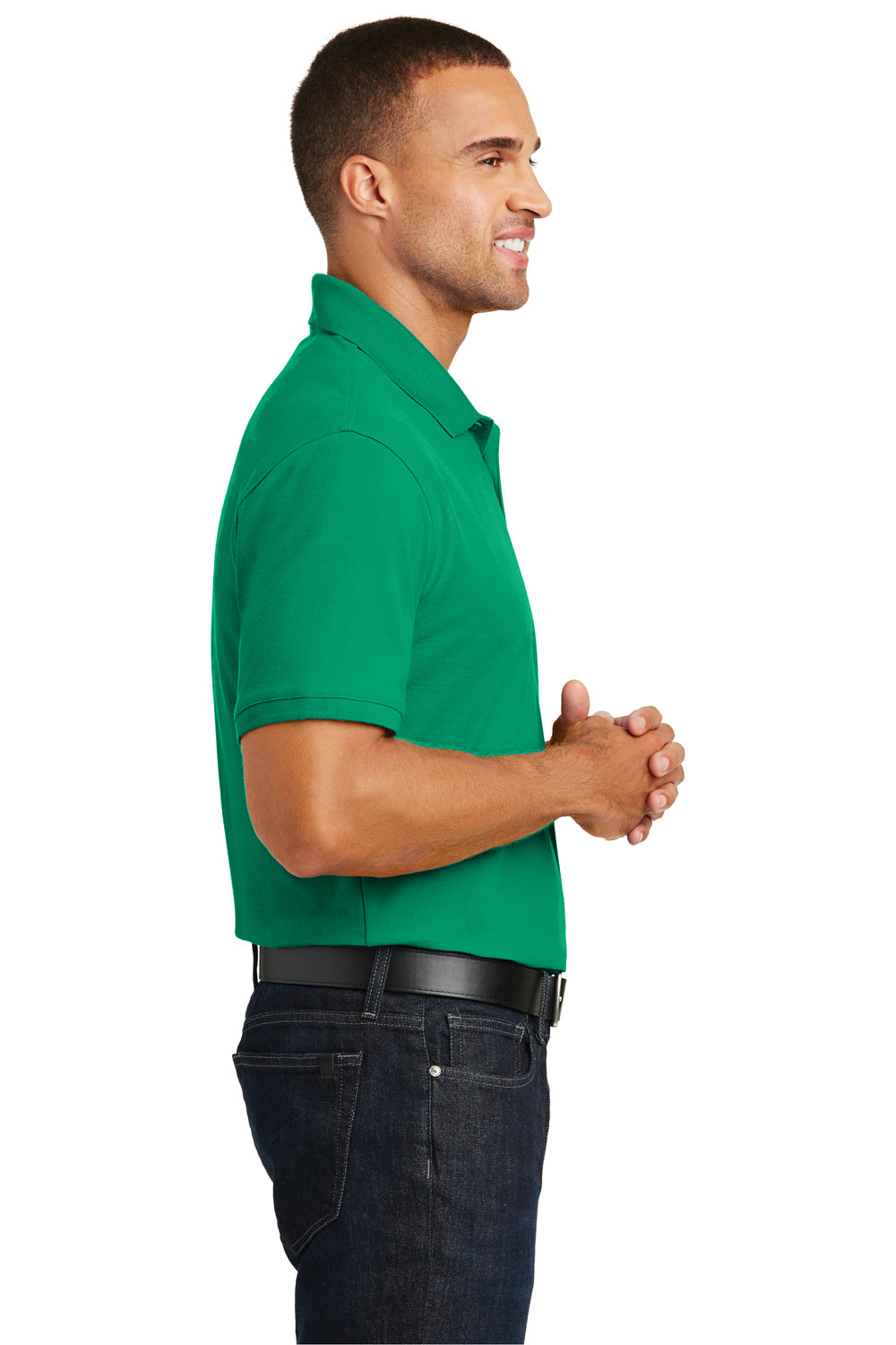 Port Authority K100 Mens Core Classic Short Sleeve Polo Shirt Kelly Green Side