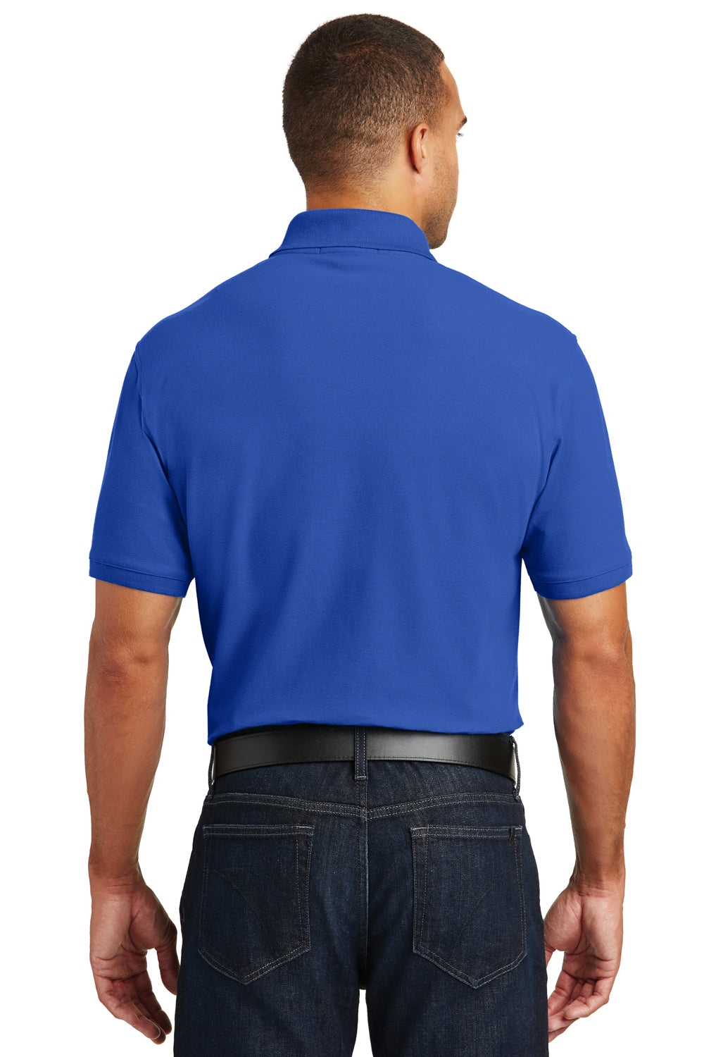 Port Authority K100 Mens Core Classic Short Sleeve Polo Shirt Royal Blue Back