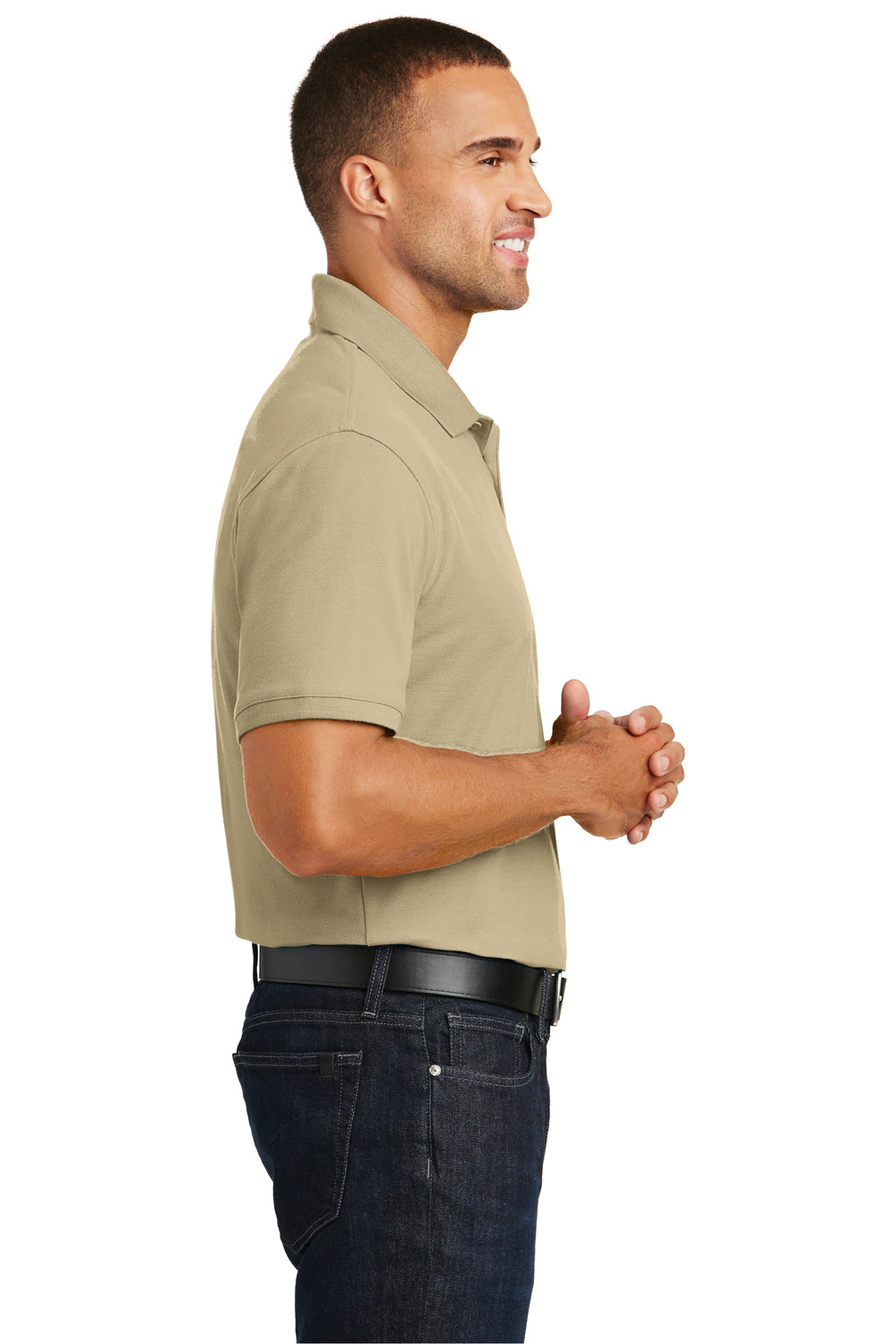 Port Authority K100 Mens Core Classic Short Sleeve Polo Shirt Wheat Side