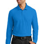 Port Authority Mens Core Classic Long Sleeve Polo Shirt - Coastal Blue - Closeout