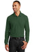 Port Authority K100LS Mens Core Classic Long Sleeve Polo Shirt Forest Green Front