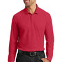 Port Authority Mens Core Classic Long Sleeve Polo Shirt - Rich Red