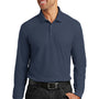 Port Authority Mens Core Classic Long Sleeve Polo Shirt - River Navy Blue