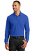 Port Authority K100LS Mens Core Classic Long Sleeve Polo Shirt Royal Blue Front