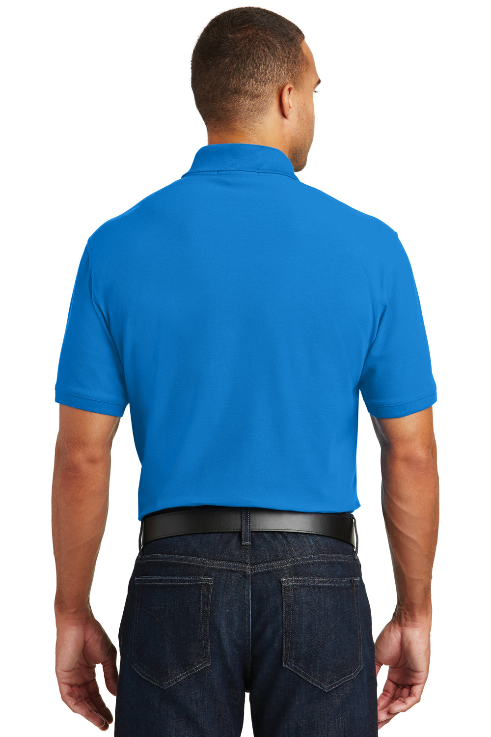 Port Authority K100P Mens Core Classic Short Sleeve Polo Shirt w/ Pocket Coastal Blue Back