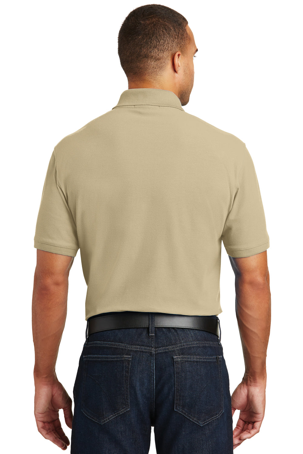 Port Authority K100P Mens Core Classic Short Sleeve Polo Shirt w/ Pocket Wheat Back