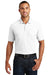 Port Authority K100P Mens Core Classic Short Sleeve Polo Shirt w/ Pocket White Front