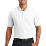 Port Authority Mens Core Classic Short Sleeve Polo Shirt w/ Pocket - White - Closeout