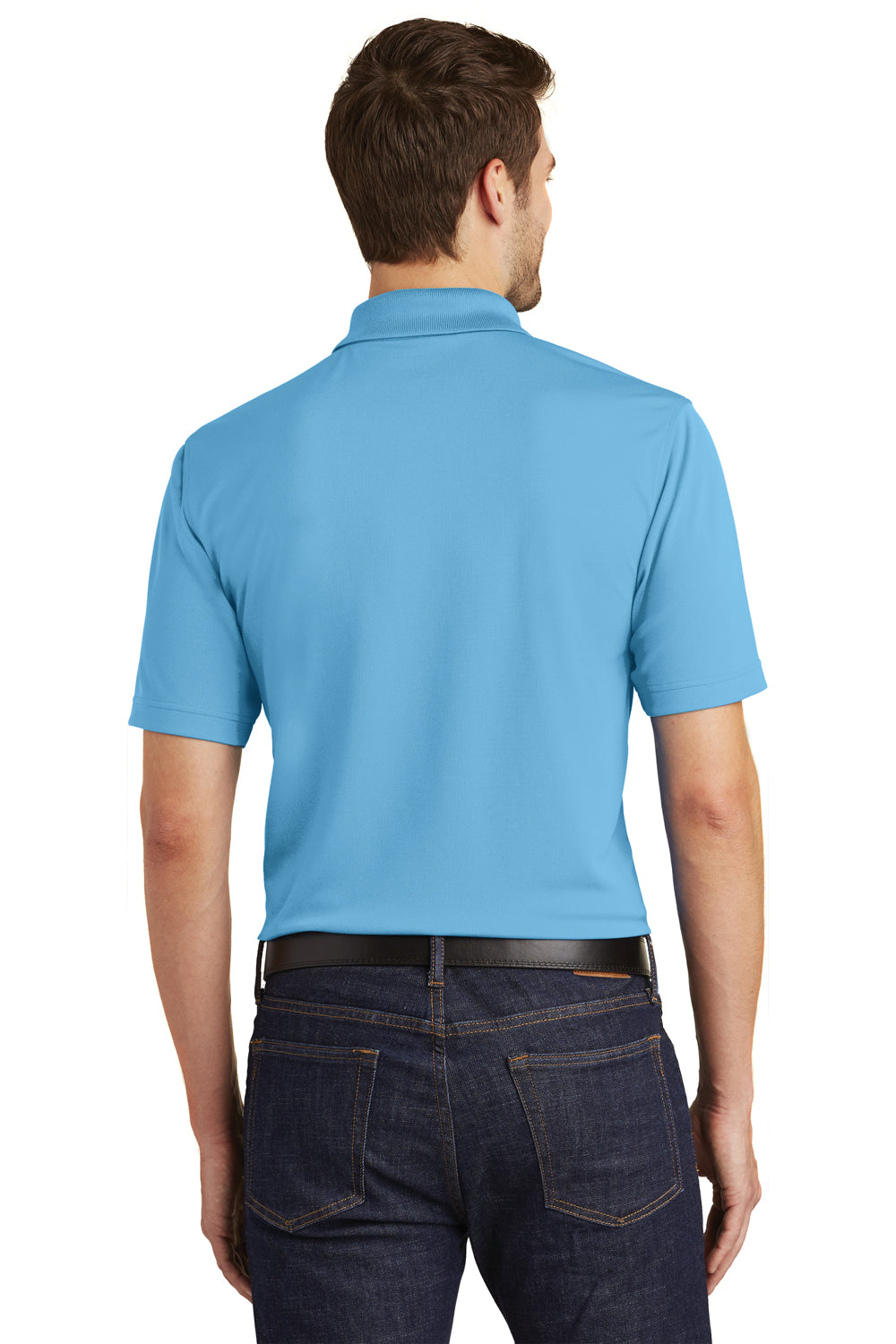 Port Authority K110 Mens Dry Zone Moisture Wicking Short Sleeve Polo Shirt Carolina Blue Back