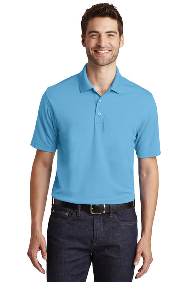 Port Authority K110 Mens Dry Zone Moisture Wicking Short Sleeve Polo Shirt Carolina Blue Front