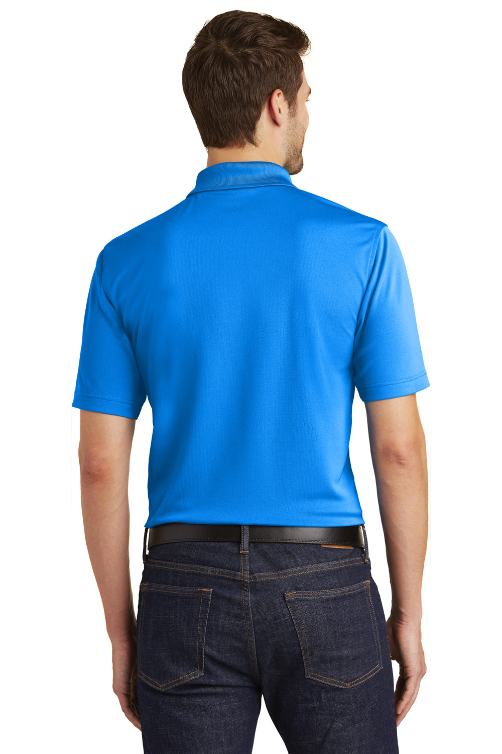 Port Authority K110 Mens Dry Zone Moisture Wicking Short Sleeve Polo Shirt Coastal Blue Back