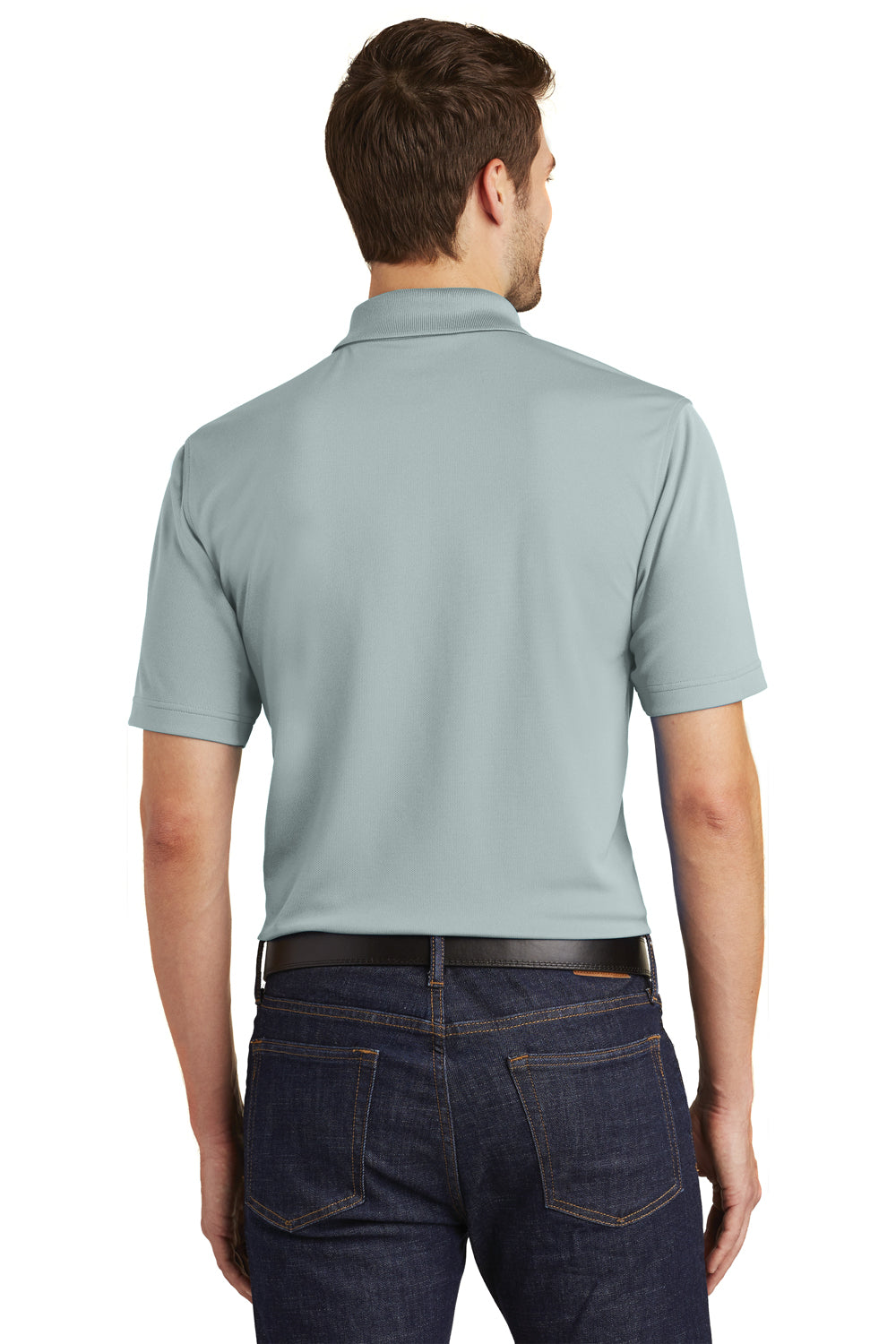 Port Authority K110 Mens Dry Zone Moisture Wicking Short Sleeve Polo Shirt Gusty Grey Back