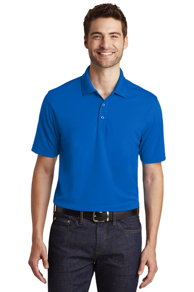 Port Authority K110 Mens Dry Zone Moisture Wicking Short Sleeve Polo Shirt Royal Blue Front