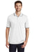 Port Authority K111 Mens Dry Zone Moisture Wicking Short Sleeve Polo Shirt White/Black Front