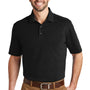 Port Authority Mens SuperPro Moisture Wicking Short Sleeve Polo Shirt - Black - Closeout