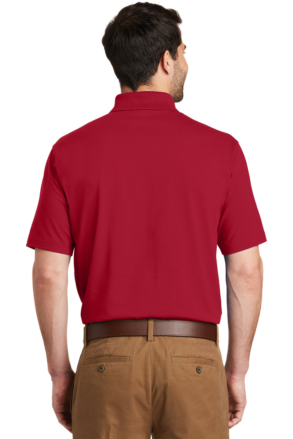 Port Authority K164 Mens SuperPro Moisture Wicking Short Sleeve Polo Shirt Red Back